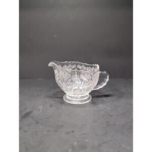 New Martinsville Depression‎ Glass Creamer, Vtg Radiance, Flower Basket Creamer